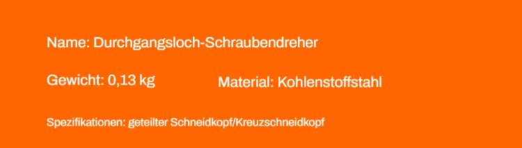 Durchgangs-Schraubendreher mit ergonomischem Griff