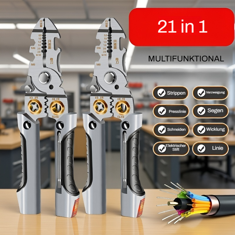 21-in-1 Multifunktionale 7-Zoll Abisolierzange für Elektriker