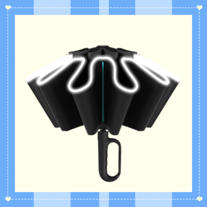 Faltbarer Sonnen- und Regenschirm mit rückseitigem Schnallenverschluss