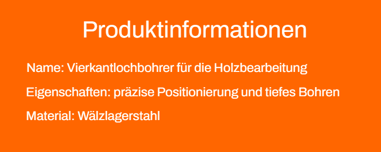 Quadratloch-Bohrwerkzeug mit ergonomischem Griff