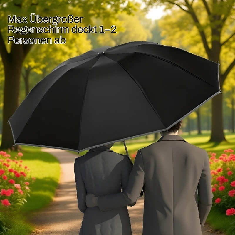 Faltbarer Sonnen- und Regenschirm mit rückseitigem Schnallenverschluss