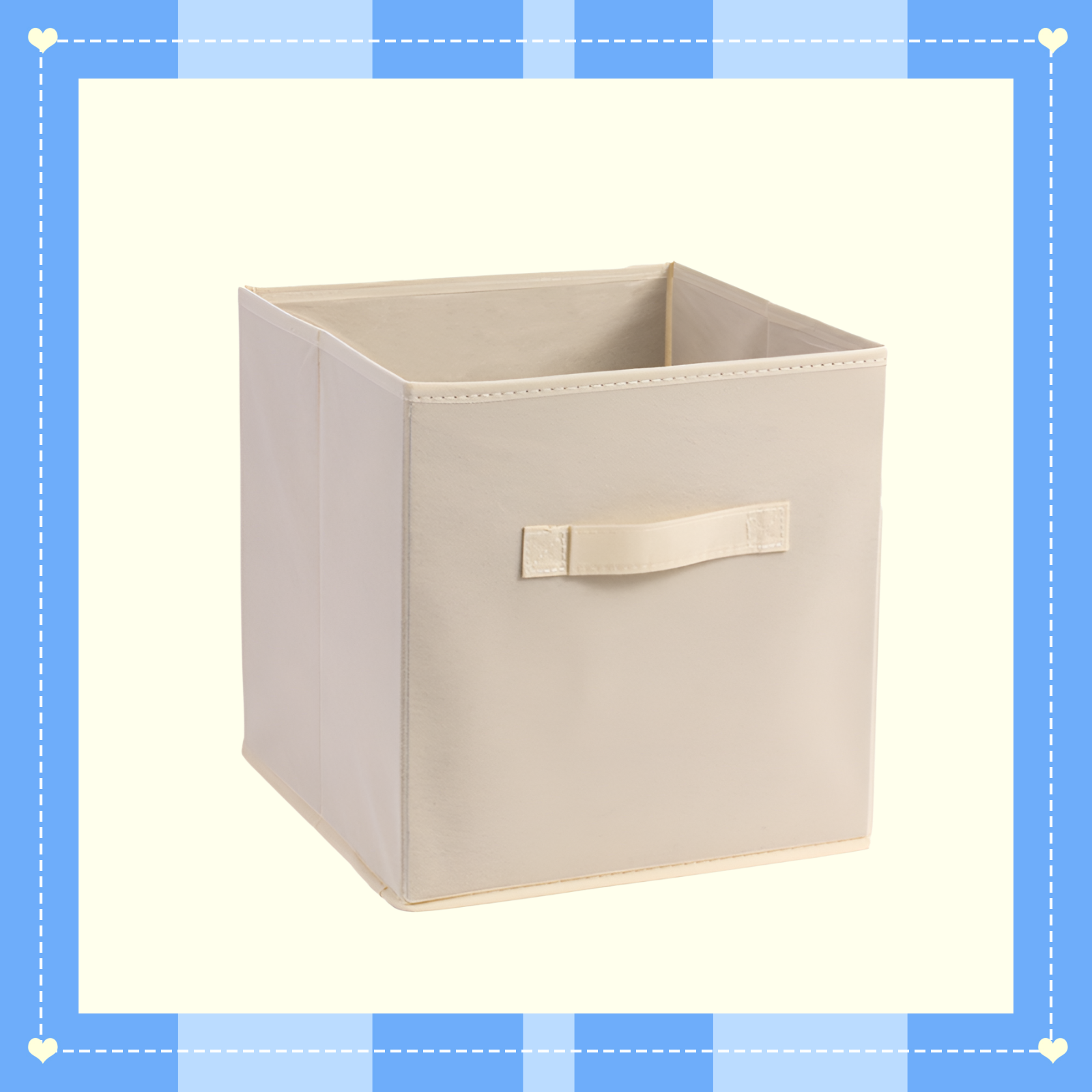 Zusammenklappbare stoffbezogene Aufbewahrungsbox, ohne Montage