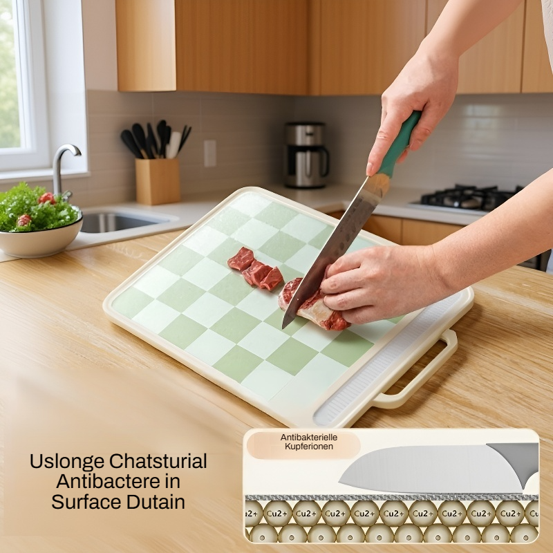 Doppel-Seiten Anti-Schimmel und antibakterielles Schneidebrett aus Edelstahl
