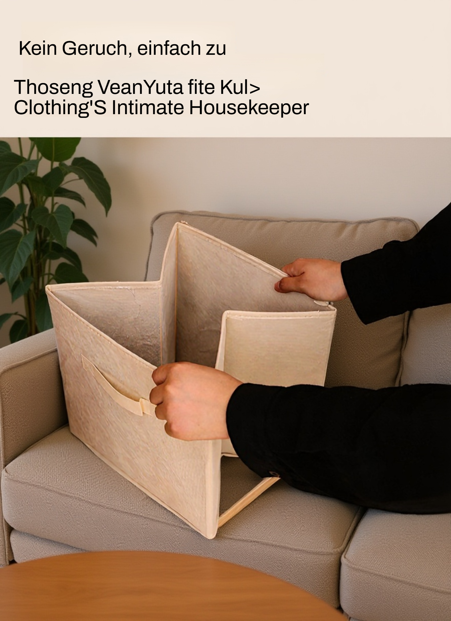 Stoffbezogene Aufbewahrungsbox f&uuml;r Kleidung und Spielzeug