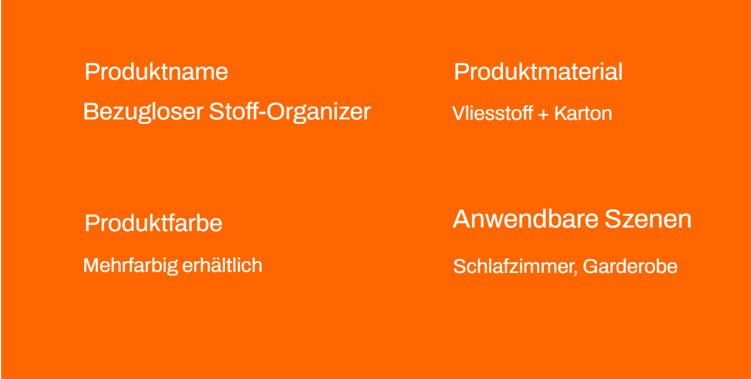 Zusammenklappbare stoffbezogene Aufbewahrungsbox ohne Montage