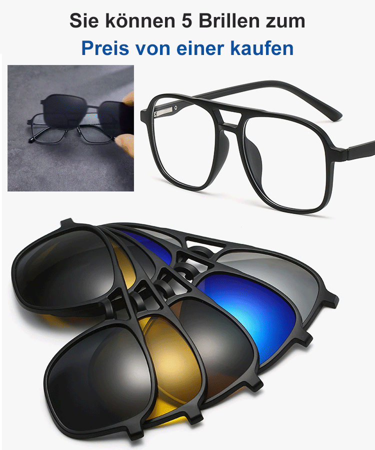 1 x Optischer Rahmen + 5Pcs magnetischer Sonnenbrillenclip.  
