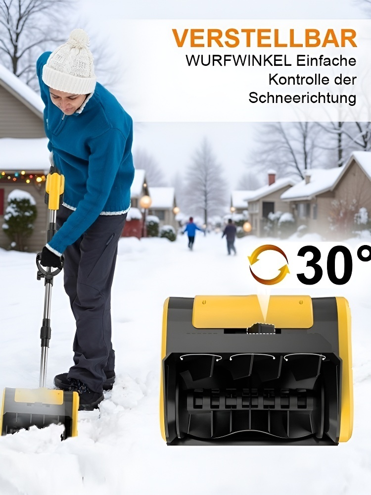 【Rückenschonendes Design】21V Lithium-Akku Dreifach-Faltbare Abnehmbare und Verbindbare Schneefräse ❄️Leise und leistungsstark 🔋
