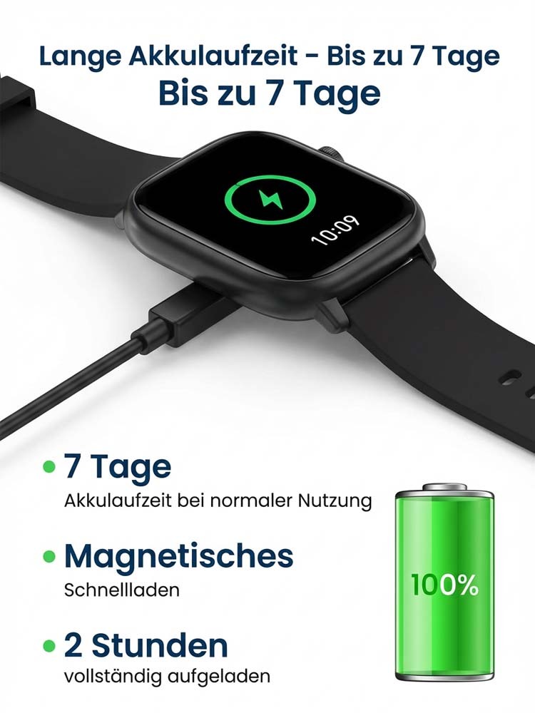 VitalGuard Pro Smartwatch | 24h EKG und Sturzerkennung für Senioren | Deutscher Präzisionssensormit GPS ❤️⌚