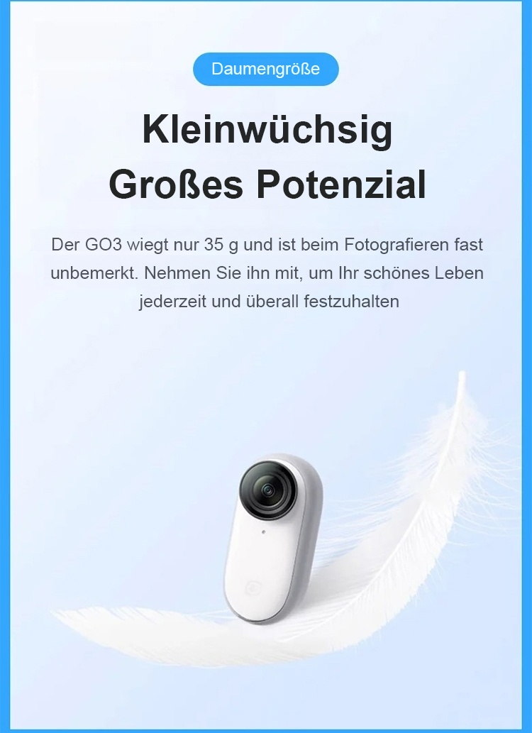 Daumensportkamera mit Magnetbefestigung am Helm