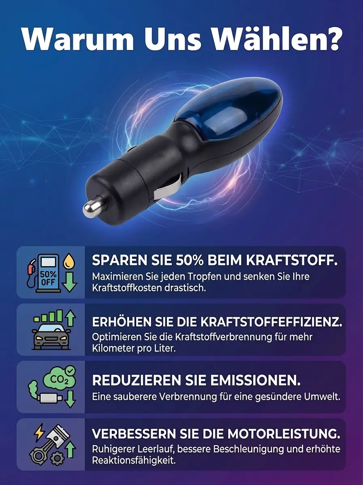 Kraftstoffoptimierer 🚘✨ Bis zu 40 Prozent Sprit sparen ✨ Plug-and-Play für PKW ab 2001 ✨ Sicherfür den Motor 🌱
