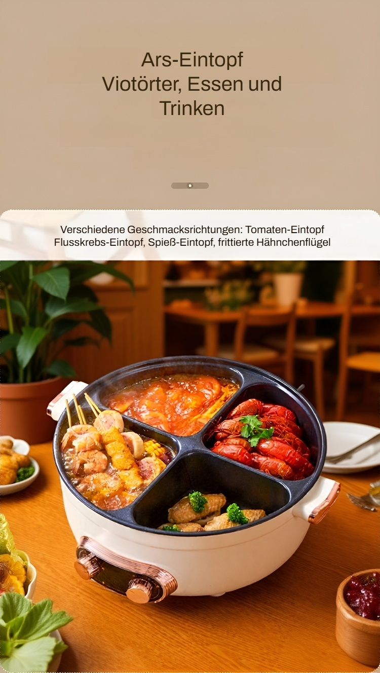 Detailansicht der Bedienelemente am Vierfach-Kochgerät