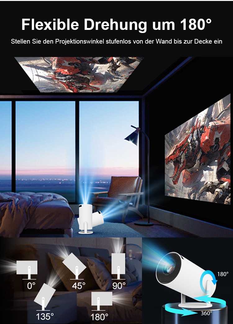 Detailaufnahme der Linse vom Magcubic 4K+ Autofokus Beamer