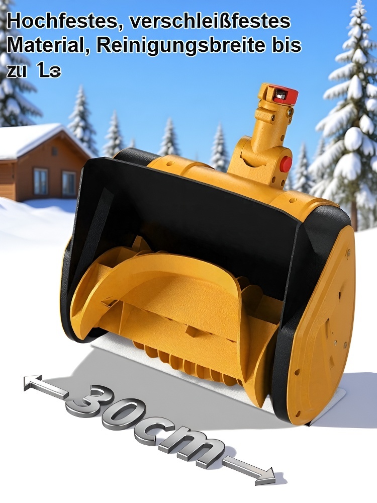 【Rückenschonendes Design】21V Lithium-Akku Dreifach-Faltbare Abnehmbare und Verbindbare Schneefräse ❄️Leise und leistungsstark 🔋