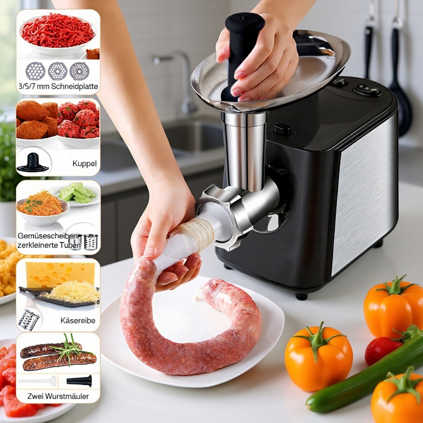 Einfach zu bedienender Fleischwolf elektrisch