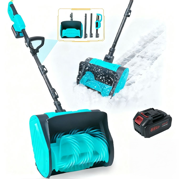 【Rückenschonendes Design】21V Lithium-Akku Dreifach-Faltbare Abnehmbare und Verbindbare Schneefräse ❄️Leise und leistungsstark 🔋