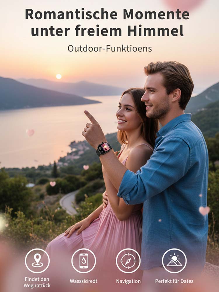 VitalGuard Pro Smartwatch | 24h EKG und Sturzerkennung für Senioren | Deutscher Präzisionssensormit GPS ❤️⌚