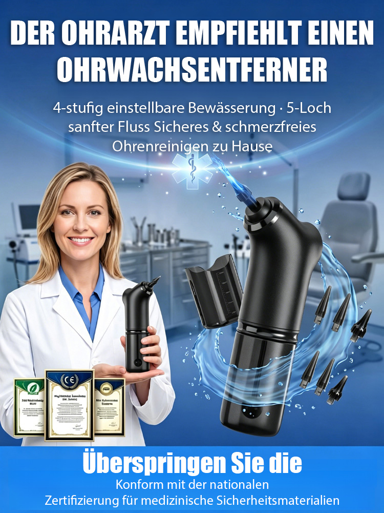 HNO-Arzt Tipp: Elektrischer Ohrenreiniger mit sanftem Wasserpuls & Trockner 👂💦