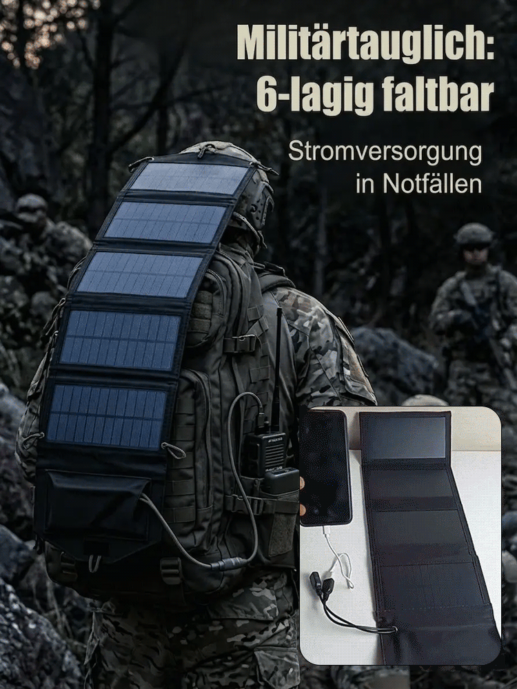 Solar Ladegerät für 20 Handys Täglich Schnellladung IP68 Wasserdicht 1mm Ultradünn ⭐ Tragbar ⭐ Outdoor ⭐ Krisenvorsorge ⭐