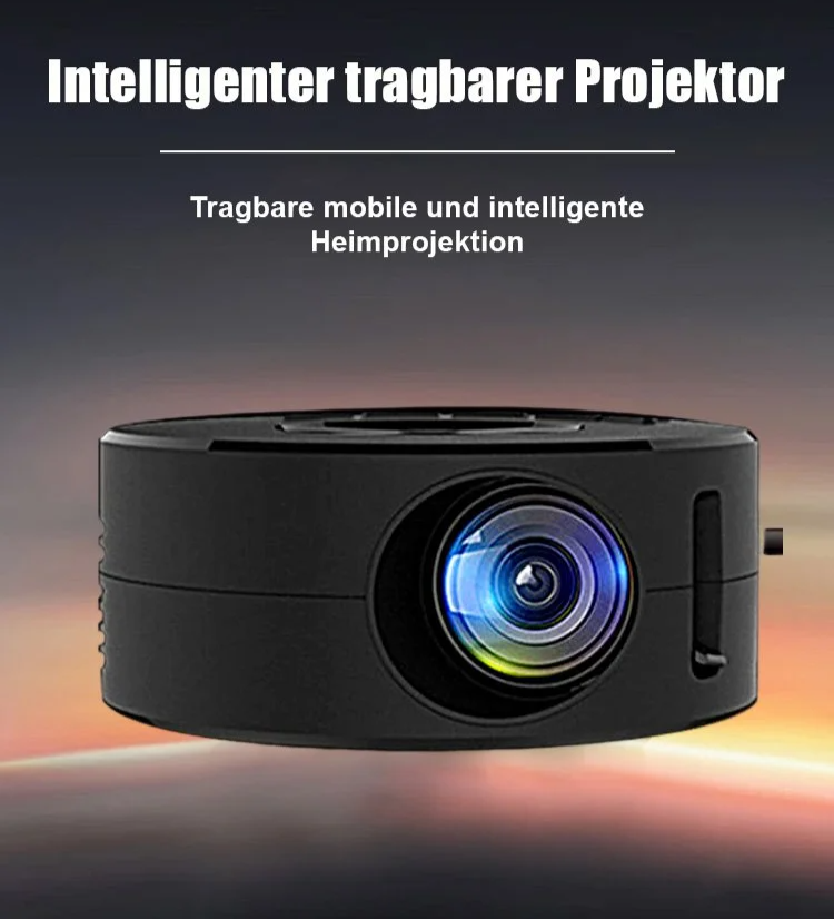 Kompakter Projektor auf einem Tisch