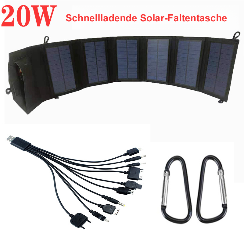Solar Ladegerät für 20 Handys Täglich Schnellladung IP68 Wasserdicht 1mm Ultradünn ⭐ Tragbar ⭐ Outdoor ⭐ Krisenvorsorge ⭐