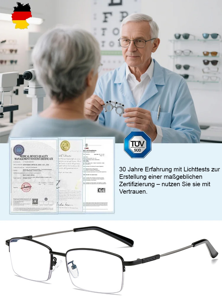 Profi-Gleitsichtbrille (-10.0 bis +10.0 dpt) ✅ Deutsche Industrie-Norm ✨ Unzerbrechlich & Auto-Fokus
