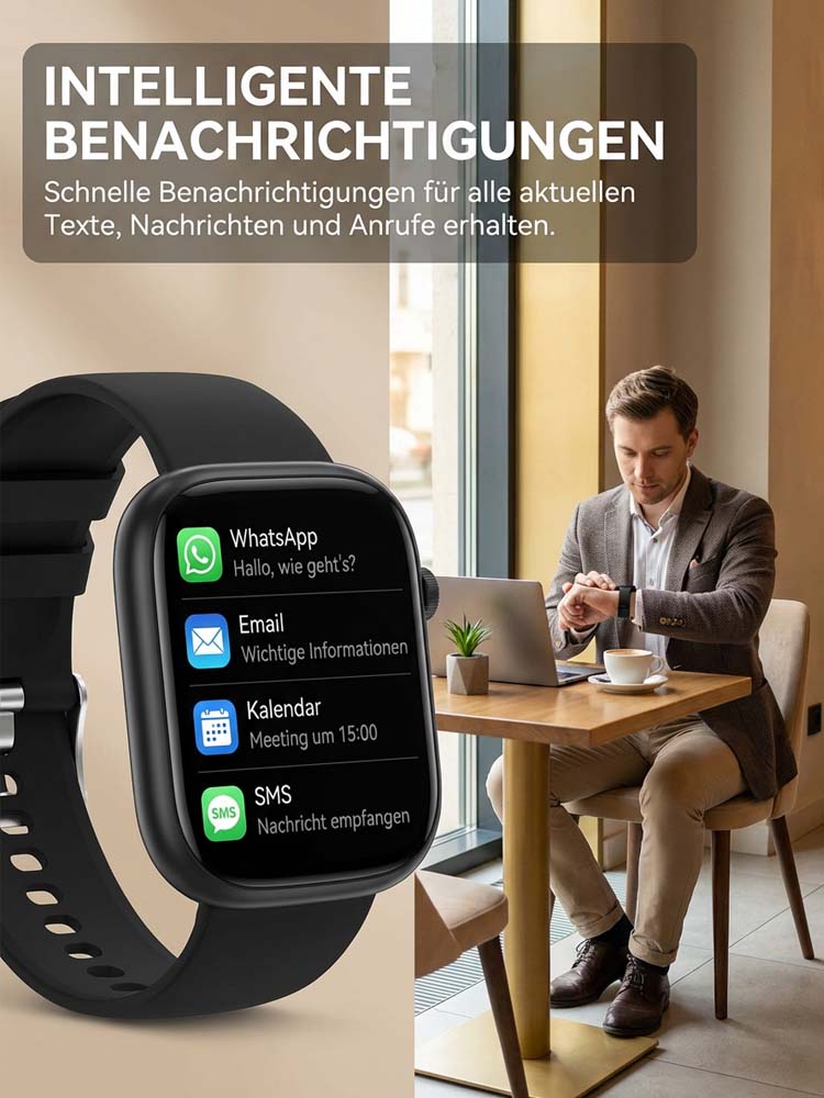 VitalGuard Pro Smartwatch | 24h EKG und Sturzerkennung für Senioren | Deutscher Präzisionssensormit GPS ❤️⌚