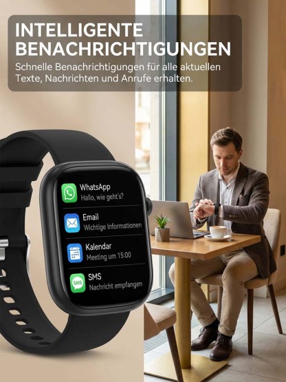 VitalGuard Pro Smartwatch | 24h EKG und Sturzerkennung für Senioren | Deutscher Präzisionssensormit GPS ❤️⌚