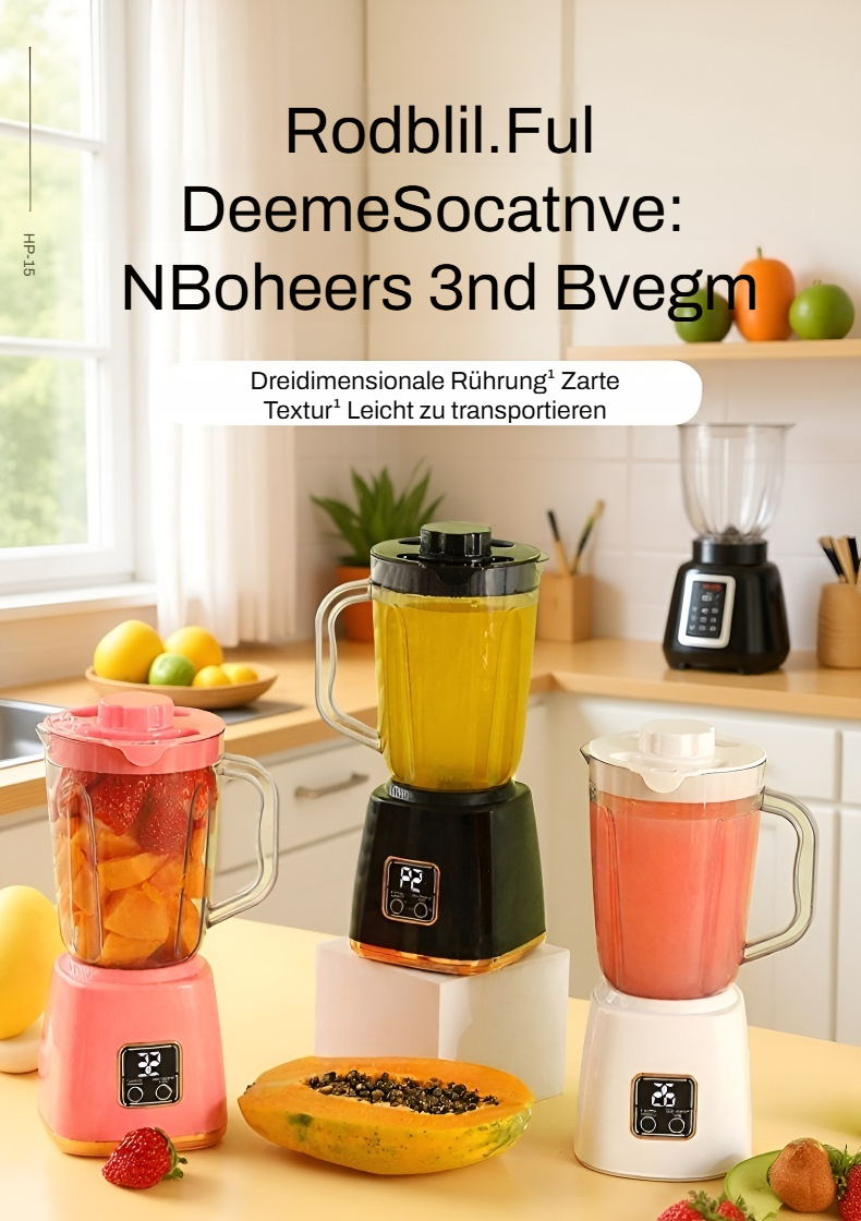 Großvolumiger elektrischer Multifunktions-Entsafter in moderner Küche