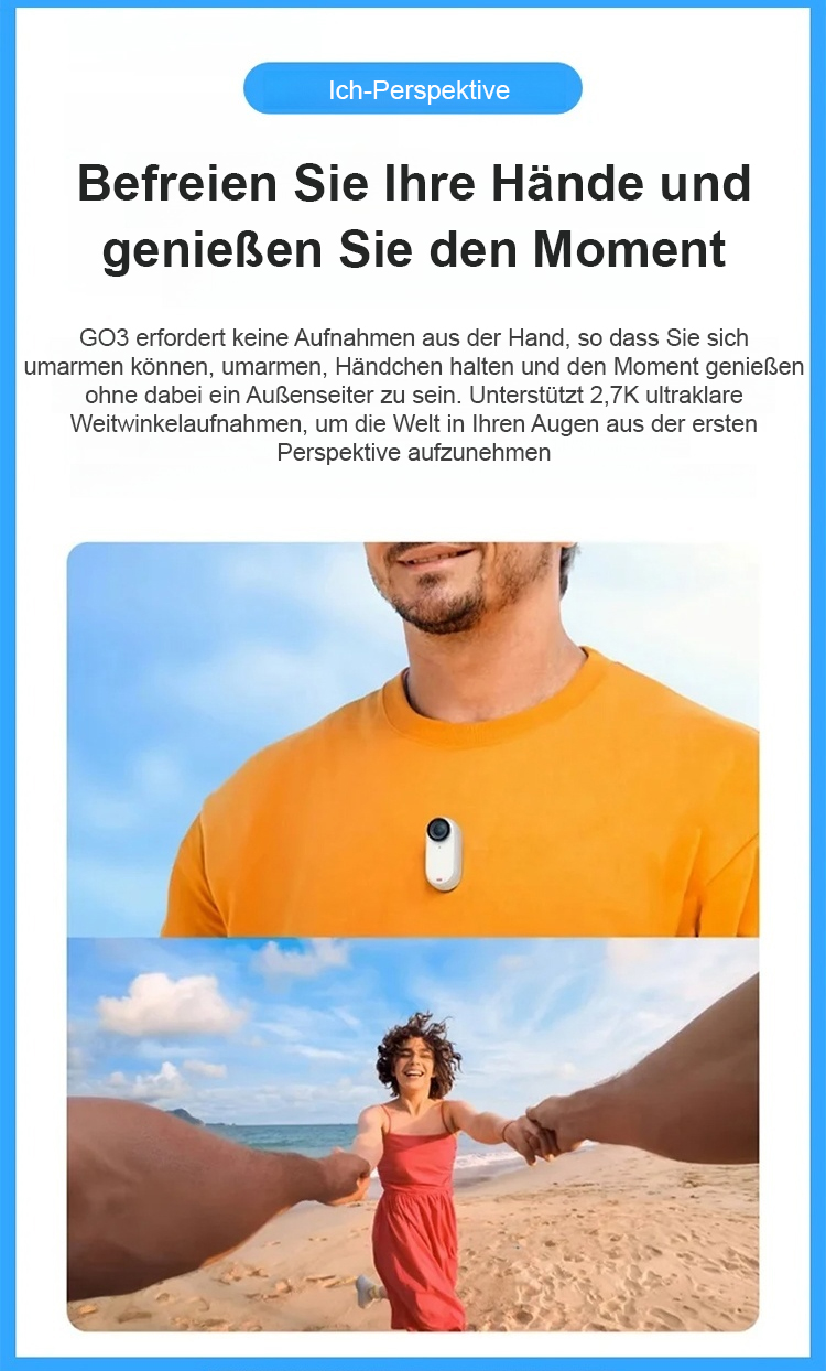 Kompakte Action-Kamera im Outdoor-Einsatz