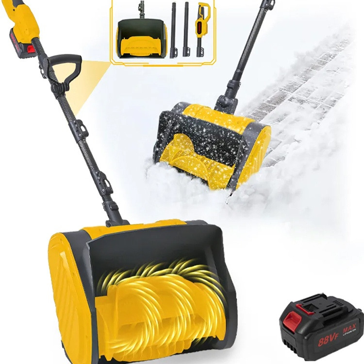 【Rückenschonendes Design】21V Lithium-Akku Dreifach-Faltbare Abnehmbare und Verbindbare Schneefräse ❄️Leise und leistungsstark 🔋
