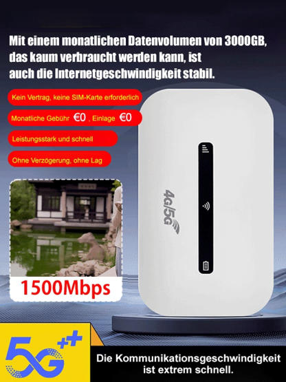 Smart Portable WiFi Pro: Weltweit Gratis Surfen (500 MBit/s) ✅ Einmalig 46€ zahlen, lebenslang nutzen! Keine SIM, kein Abo & keine Roaming-Gebühren. ✨ Inklusive 14 Tage Rückgaberecht & lebenslanger Garantie.