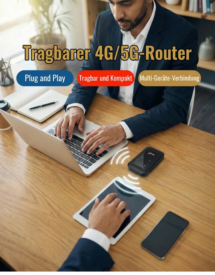 Kompakter WLAN-Hotspot auf Reisen