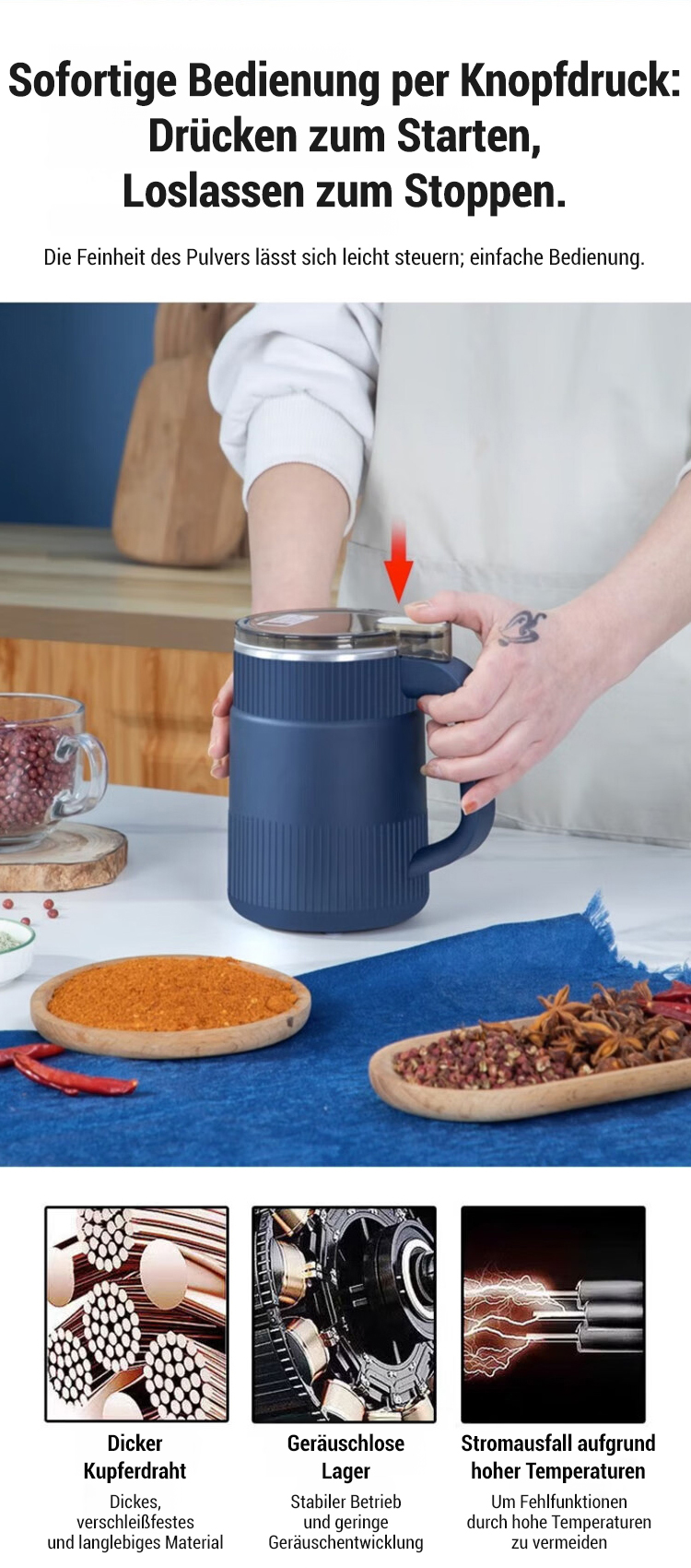 Detailansicht der Mahlscheiben der Getreidemühle