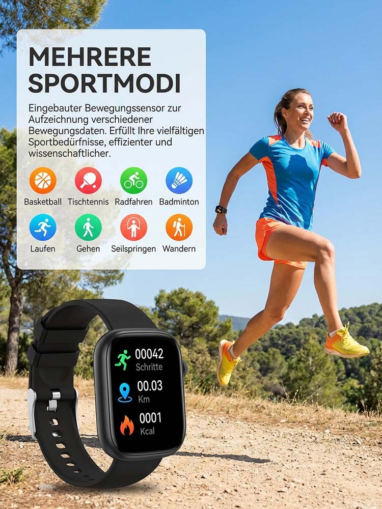 VitalGuard Pro Smartwatch | 24h EKG und Sturzerkennung für Senioren | Deutscher Präzisionssensormit GPS ❤️⌚