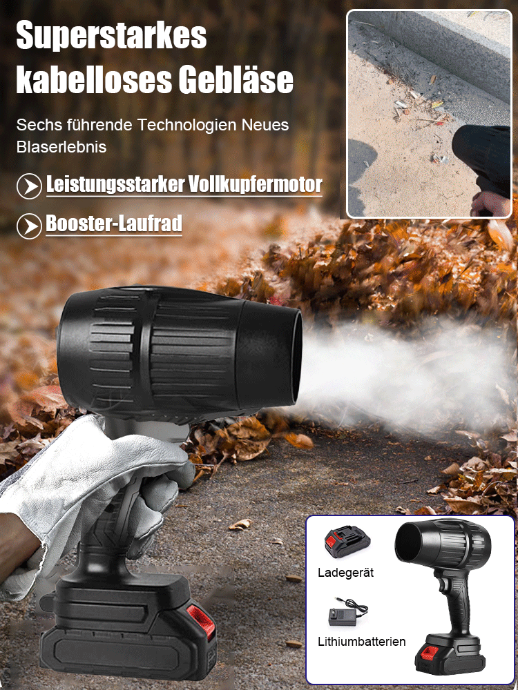 Qualität aus Baden-Württemberg: Profi Akku-Laubbläser (0,5kg Ultraleicht) | 70mm Turbine & Stufenlose Power | Flüsterleise 30dB 🍃