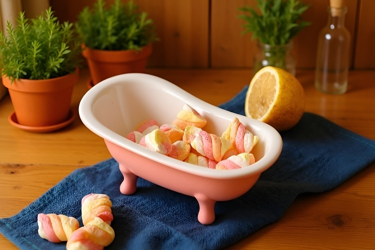 Bol ceramic cu design unic, formă de cadă mică