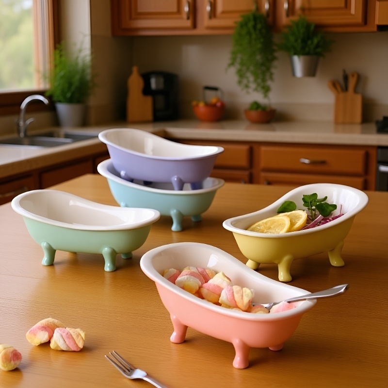 Bol desert ceramic drăguț în formă de cadă mică