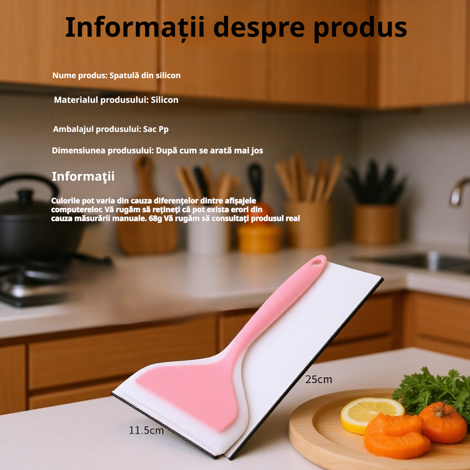 Spatulă largă pentru tigaie tamagoyaki, ustensile de bucătărie, antiaderentă, două culori