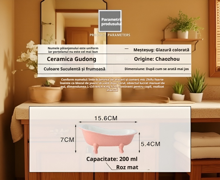 Vas ceramic decorativ pentru servirea deserturilor