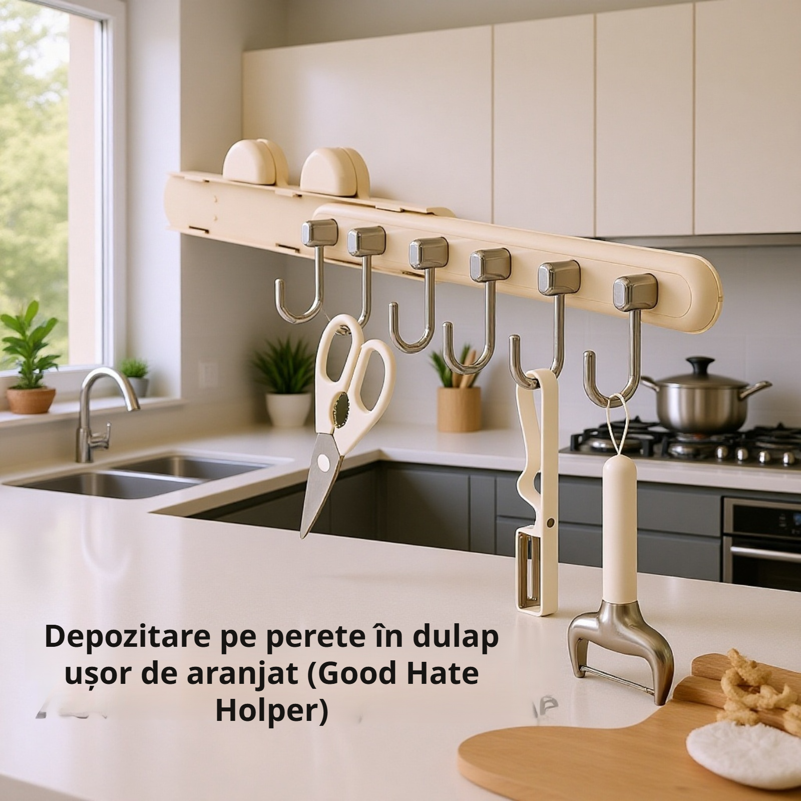 Detaliu ventuză agățător fără găuri