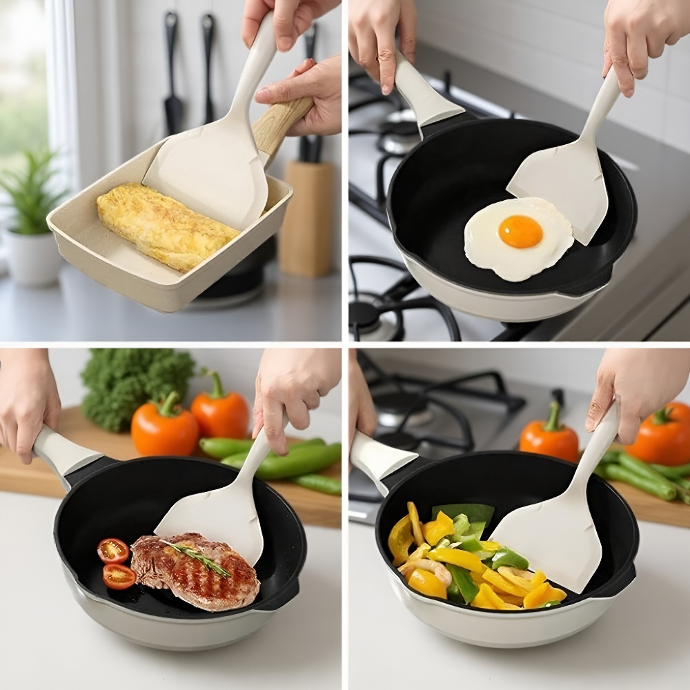 Spatulă largă pentru tigaie tamagoyaki, ustensile de bucătărie, antiaderentă, două culori
