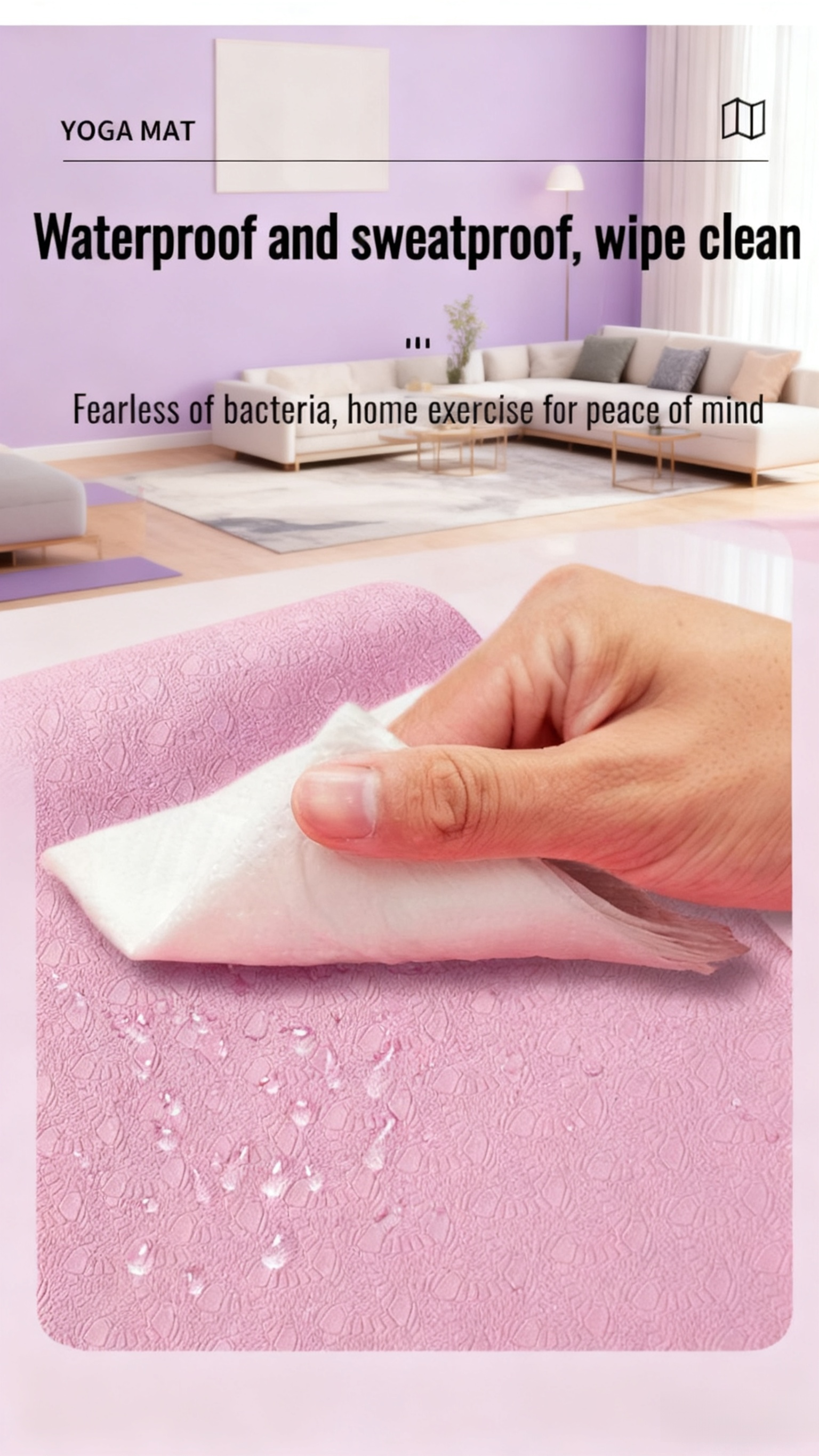 Multi-functional yoga mat with anti-slip design