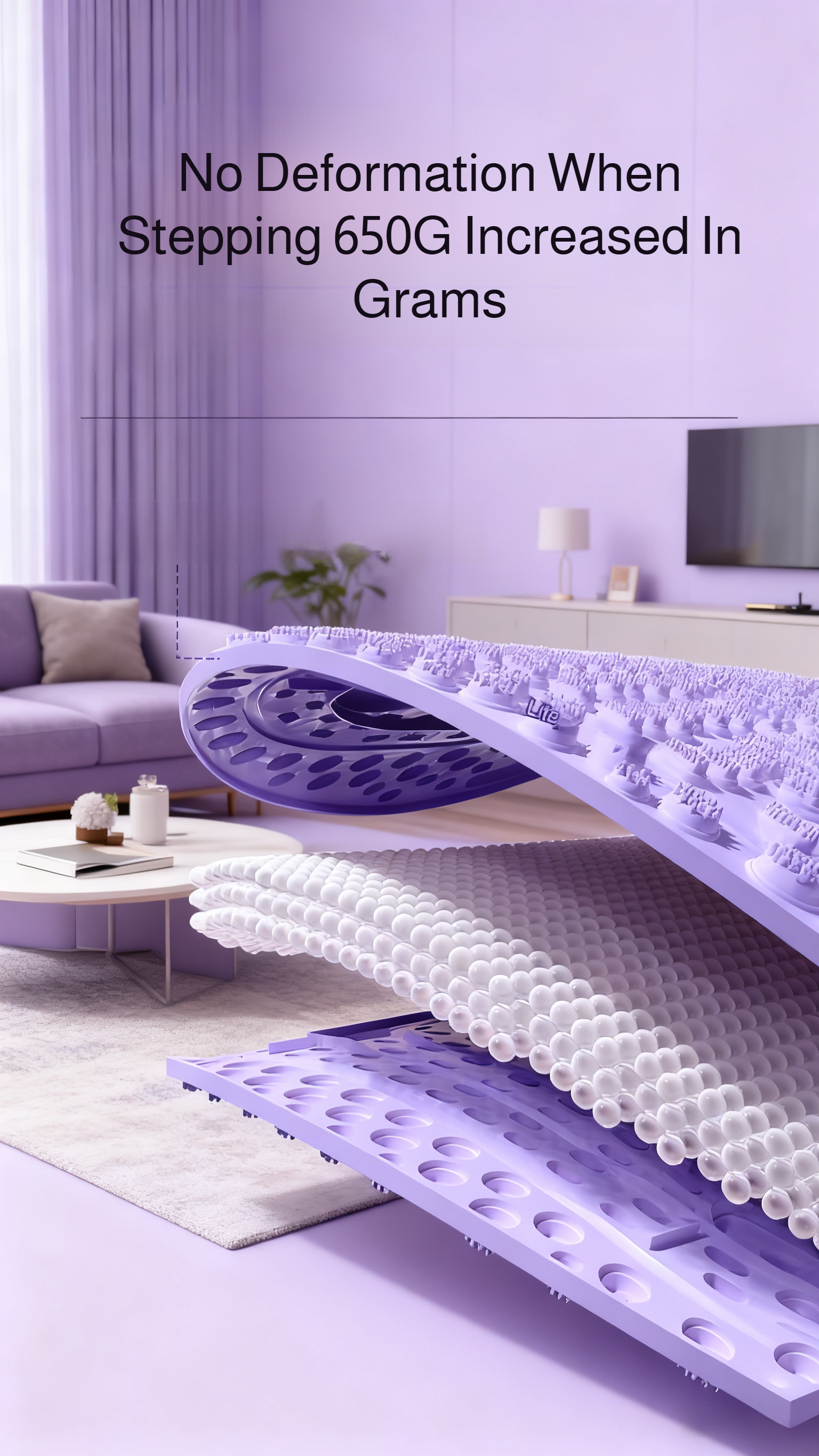 Close-up of textured surface on massage mat