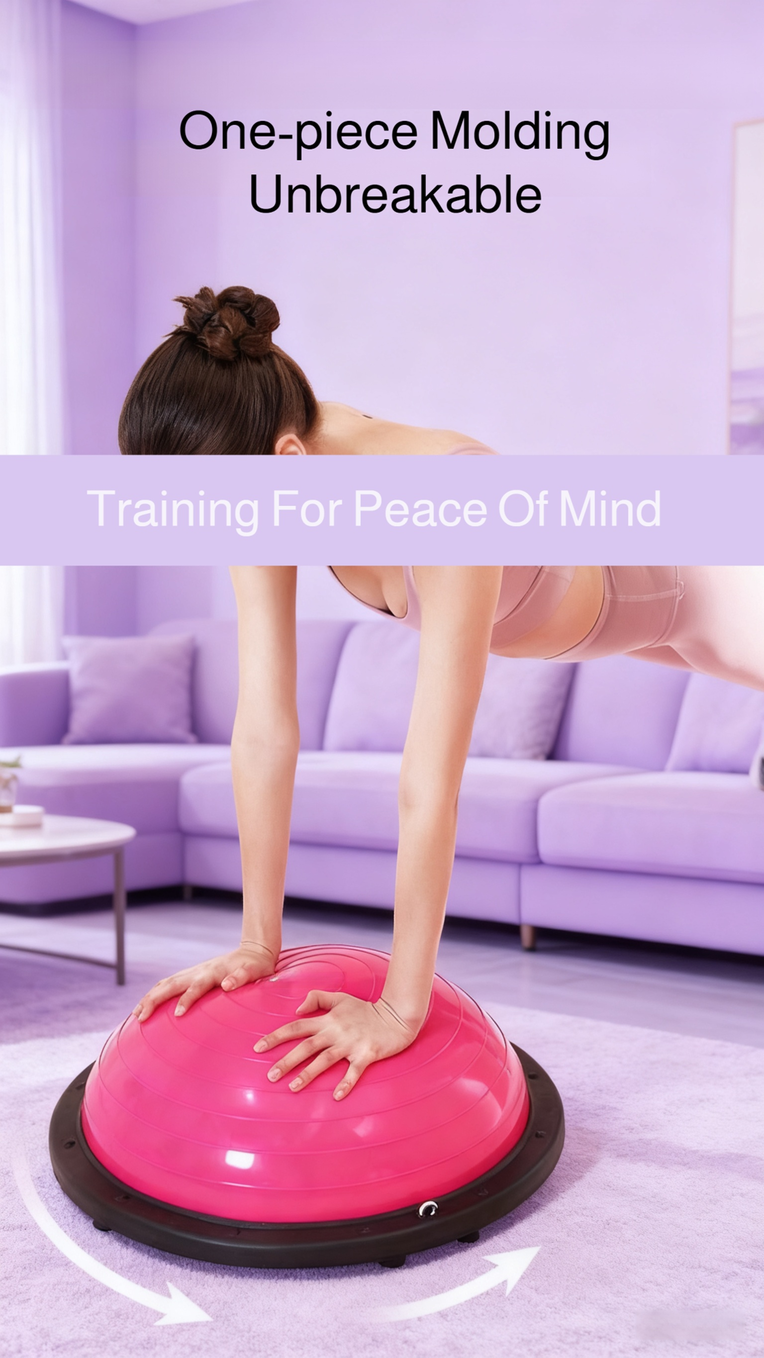 Foot-pump included for easy inflation of balance ball