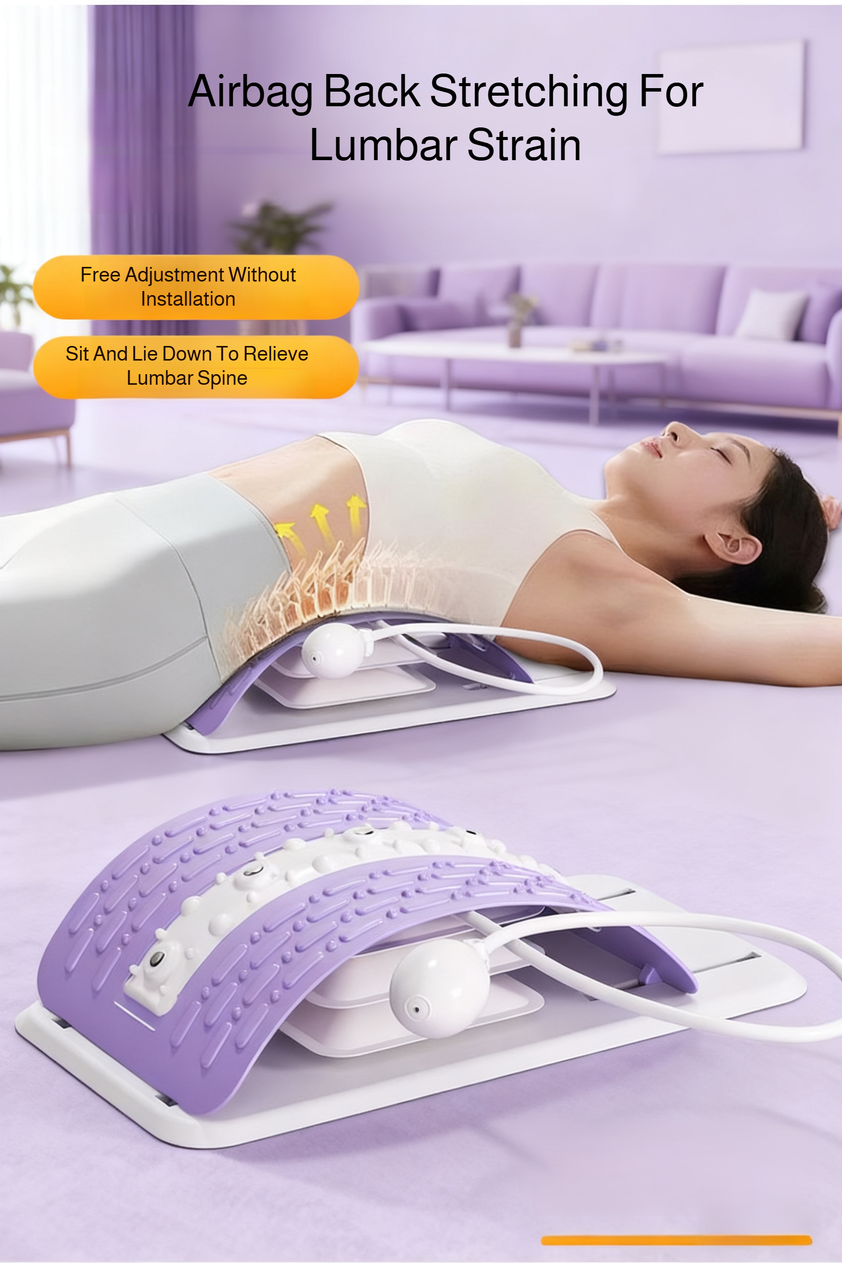 Magnetic Lumbar Traction Massager with Airbag for Back Pain Relief