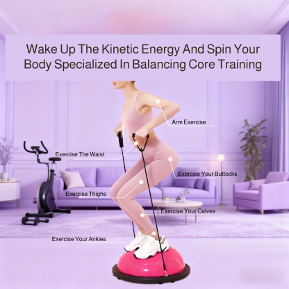 Thickened Foot-Pump Anti-Burst Half-Round Textured Yoga Balance Ball