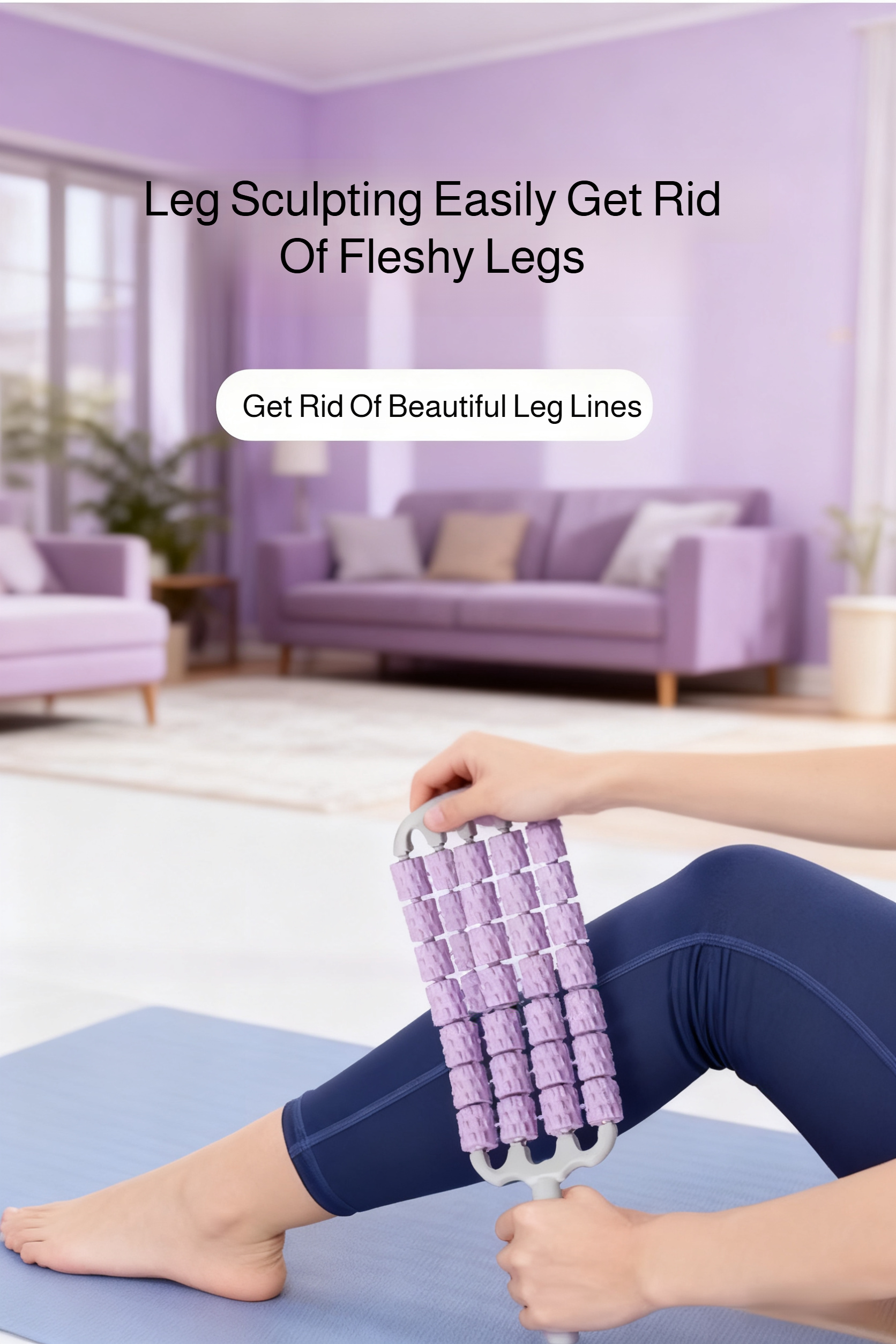 Using Five-Row Yoga Roller Massage Stick for deep tissue massage