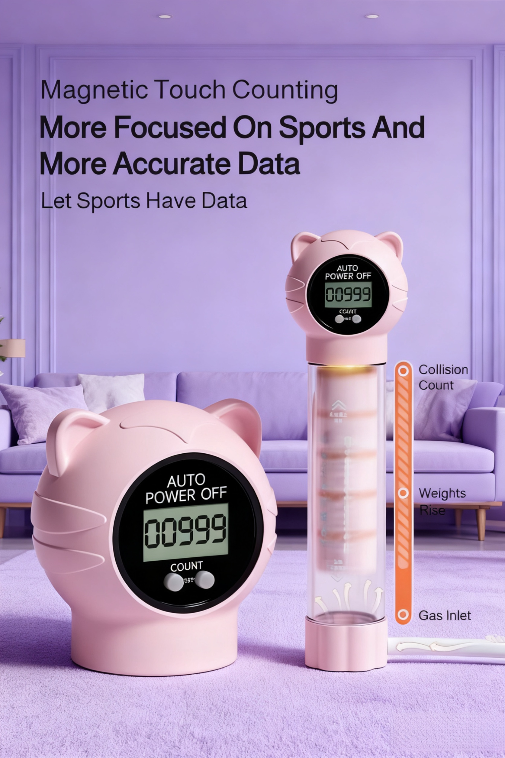 Easy-to-use controls for rep tracking on dumbbell