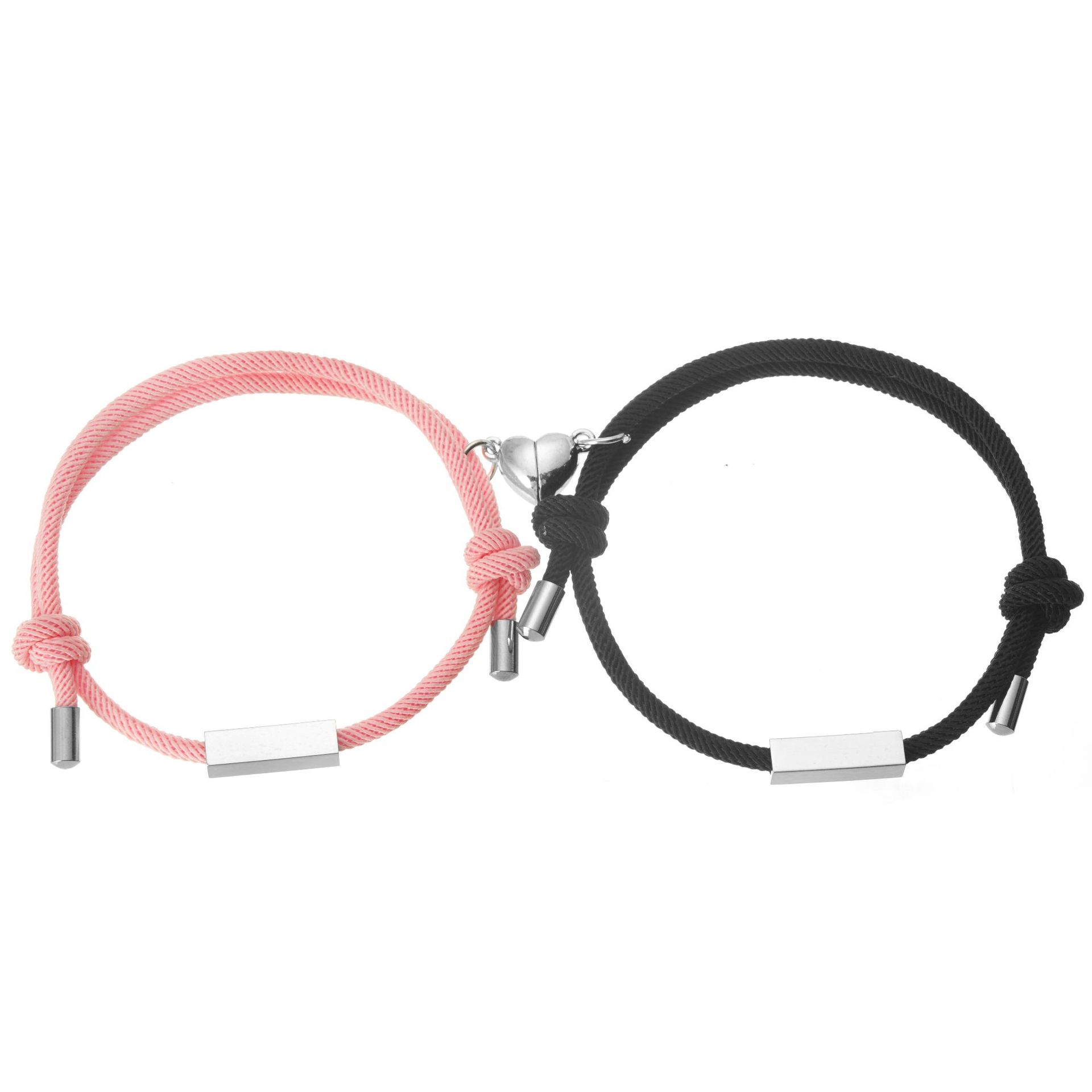 Personalized Engraved Custom Double Titanium Steel Magnetic Bracelet