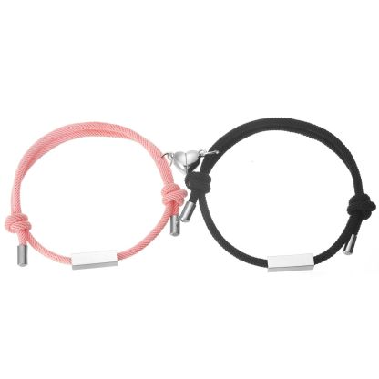 Personalized Engraved Custom Double Titanium Steel Magnetic Bracelet